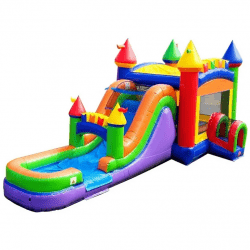 Rainbow Bounce House with Slide