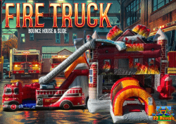 Firetruck Bounce House with Slide