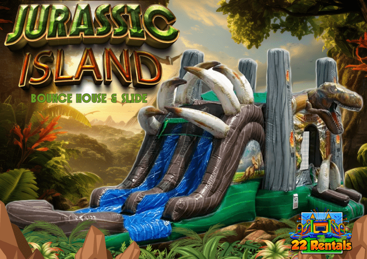 Jurassic Island Bounce House with Slide