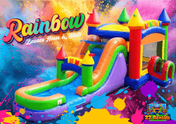 Rainbow Bounce House with Slide