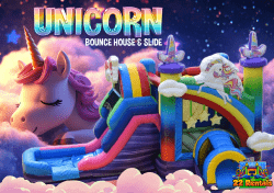 Unicorn Bounce House with Slide