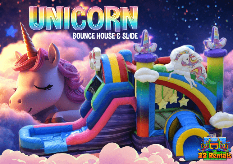 Unicorn Bounce House with Slide