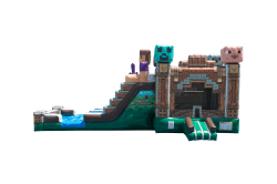 CLG IP02 Pixelated20Inflated20Pool20LG20Combo HR 01 1770150575 Pixle Bounce House with Slide