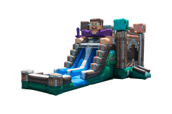 CLG IP02 Pixelated20Inflated20Pool20LG20Combo HR 02 1770150576 Pixle Bounce House with Slide