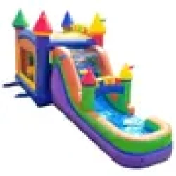 Rainbow Bounce House with Slide inflatable bounce house water slide mega rainbow3 1777322146 Rainbow Bounce House with Slide