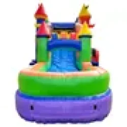 inflatable bounce house water slide mega rainbow5 1777322146 Rainbow Bounce House with Slide