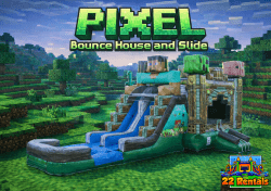 Pixle Bounce House with Slide