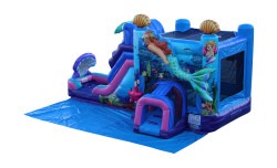 mermaid20combo20wetdry v sl20include20ground20coverasee 3 Mermaid Bounce House with Slide
