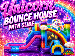 Unicorn Bounce House with Slide